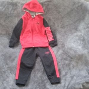 Preloved  black and red two piece Puma 2T sweat suit